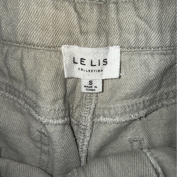 Le Lis Julia Gray Contrast Wide Leg Pants Jogger Style Sz Small - Picture 3 of 12